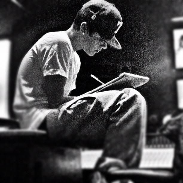 Justin Writing Us A Song Pictures, Images and Photos