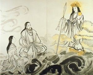 1 Izanami e Izanagi lanza 300x242 - La Creacion de Japon - Mitologia Japonesa