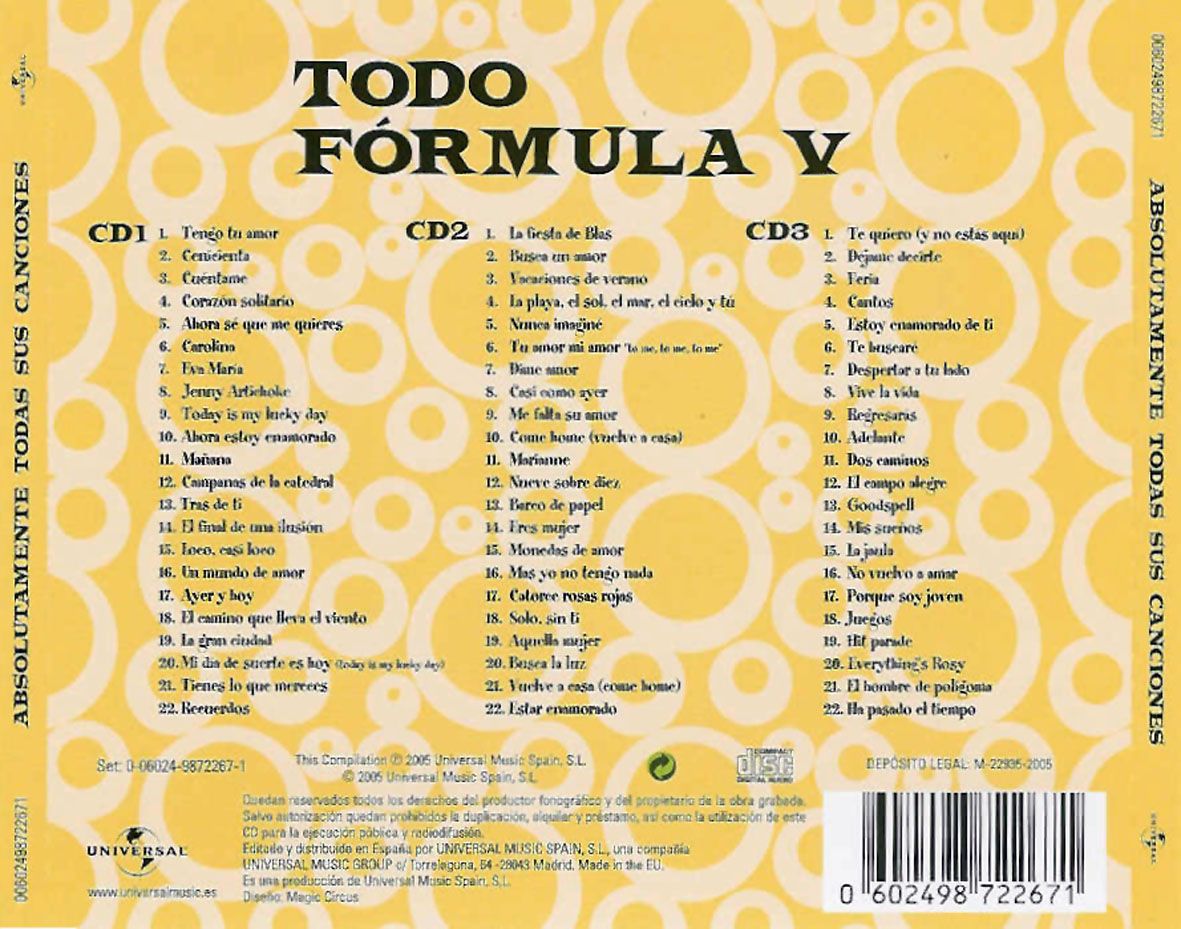 Formula V Todo Formula V Trasera - Fórmula V - Todo Fórmula V (2005) [3 CDs]