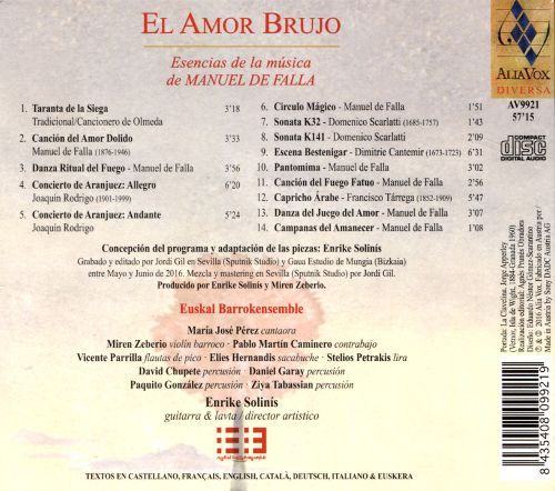 MI0004247881 - Euskal Barrokensemble, Enrike Solinís - El Amor Brujo; Esencias de la Música de Manuel de Falla (2017)
