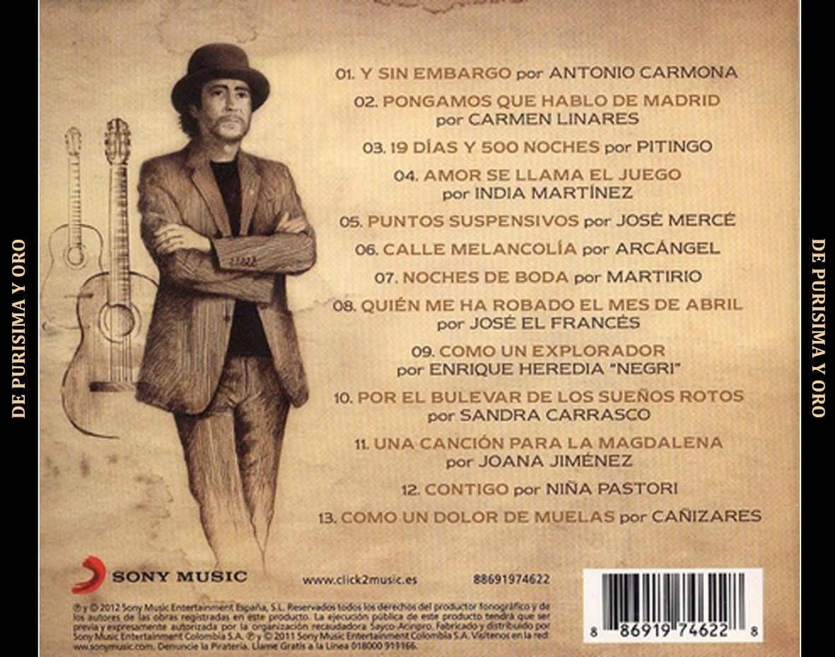 De Purisima Y Oro  Trasera - De purísima y oro VA (Homenaje a Sabina)