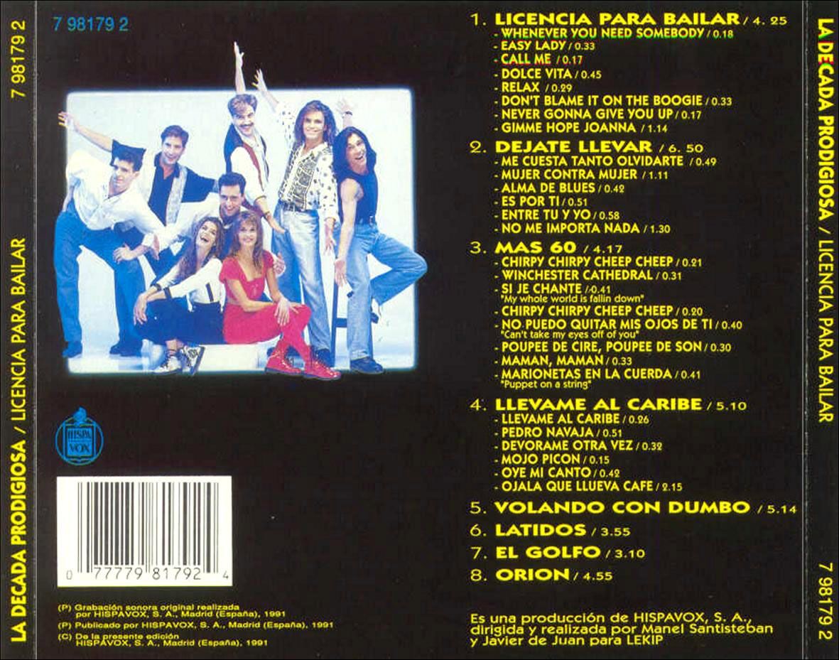 La Decada Prodigiosa Licencia Para Bailar Trasera - La Década Prodigiosa - Licencia Para Bailar (1991) [VS]