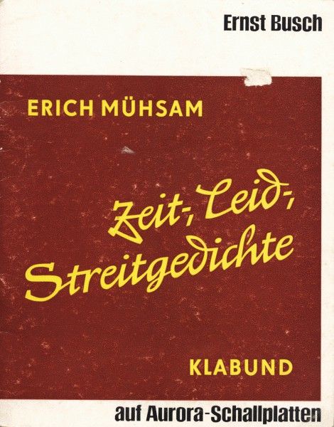 R 3188800 1321563624 - Ernst Busch - Zeit, Leid, Streitgedichte