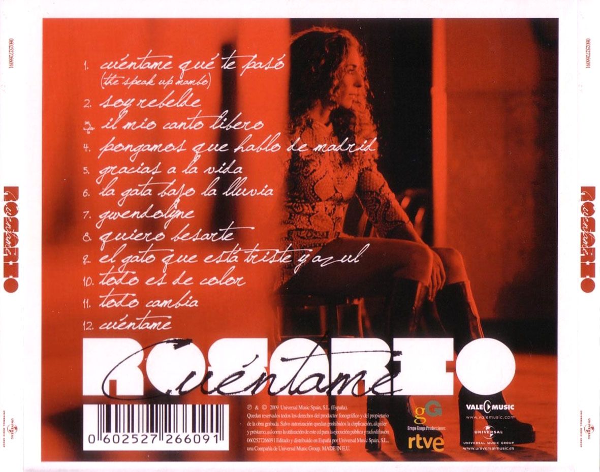 Rosario Cuentame Trasera - Rosario Flores - Cuentame (2009)
