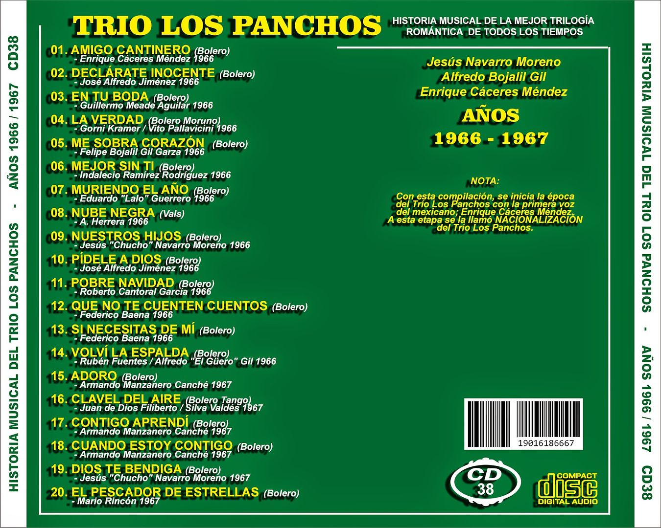 TrC3ADo2BLos2BPanchos2B 2BHistoria2BMusical2BCD382B 2BBack - Trío Los Panchos - Historia Musical CD38