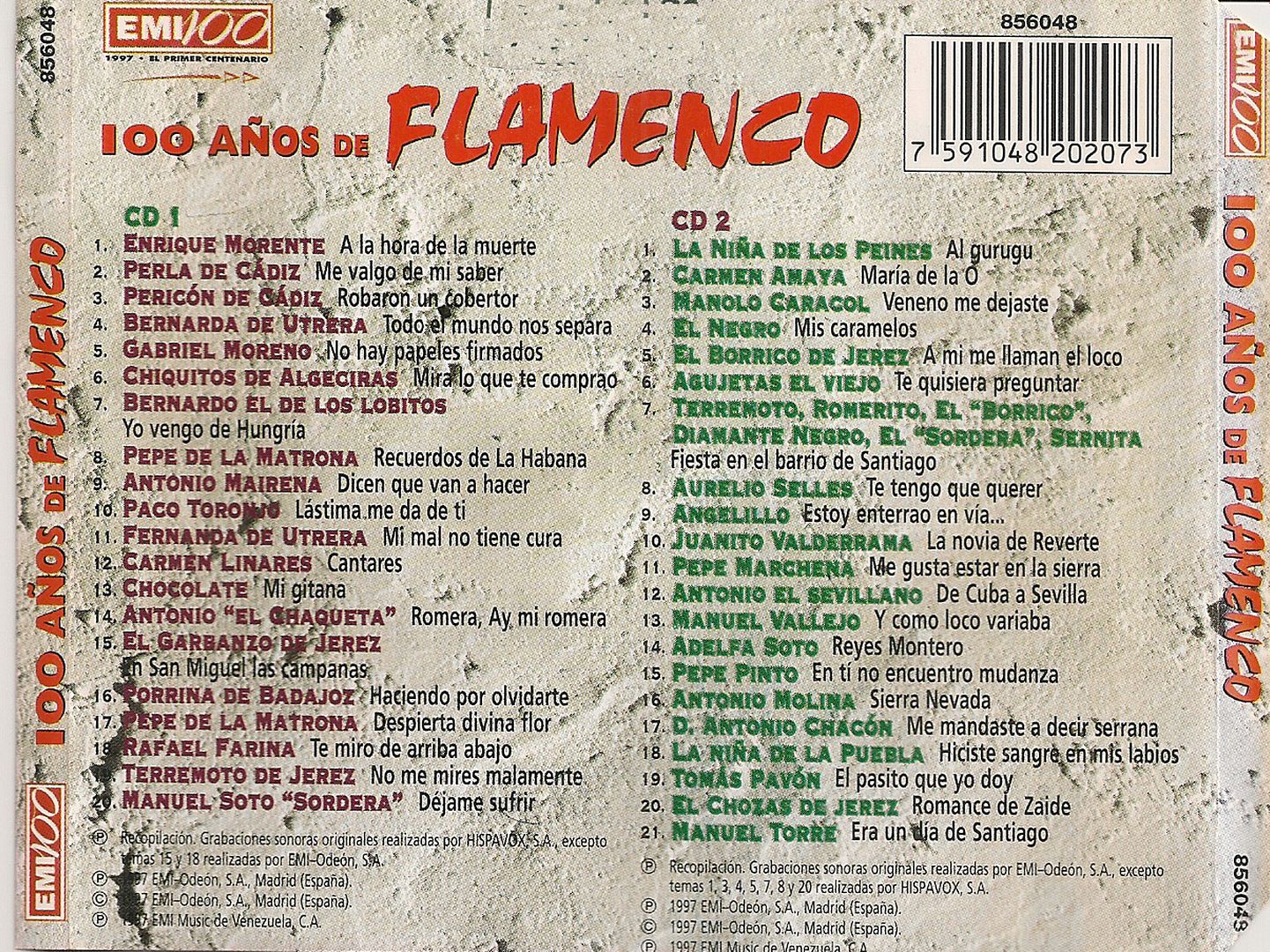 Trasera - 100 Años De Flamenco (1997) VA