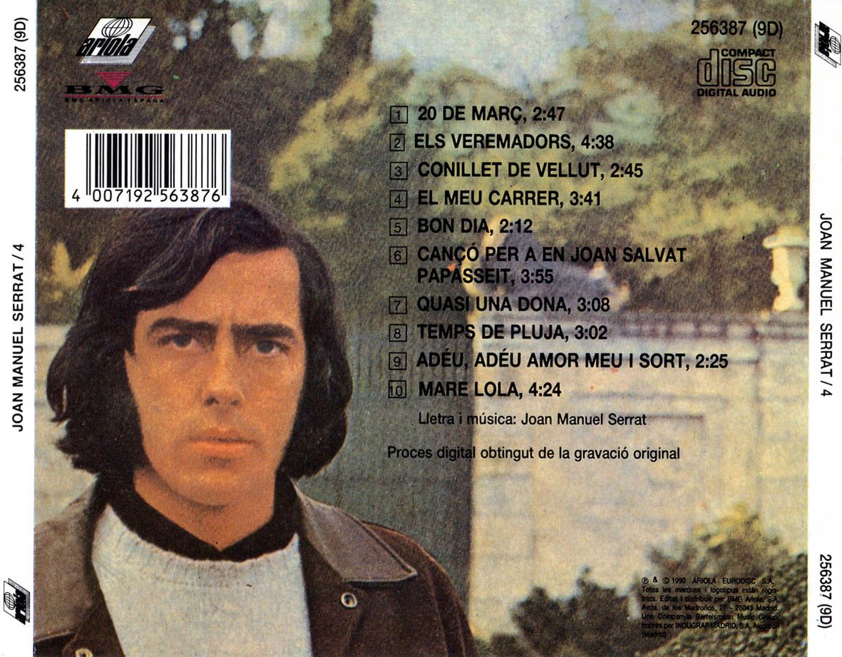 joan manuel serrat   4 1990 back - Joan Manuel Serrat - Serrat 4 (1967)