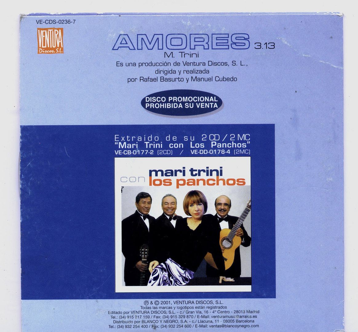 tras mari2Btrini - Mari Trini con los Panchos - Amores (Disco promocional)