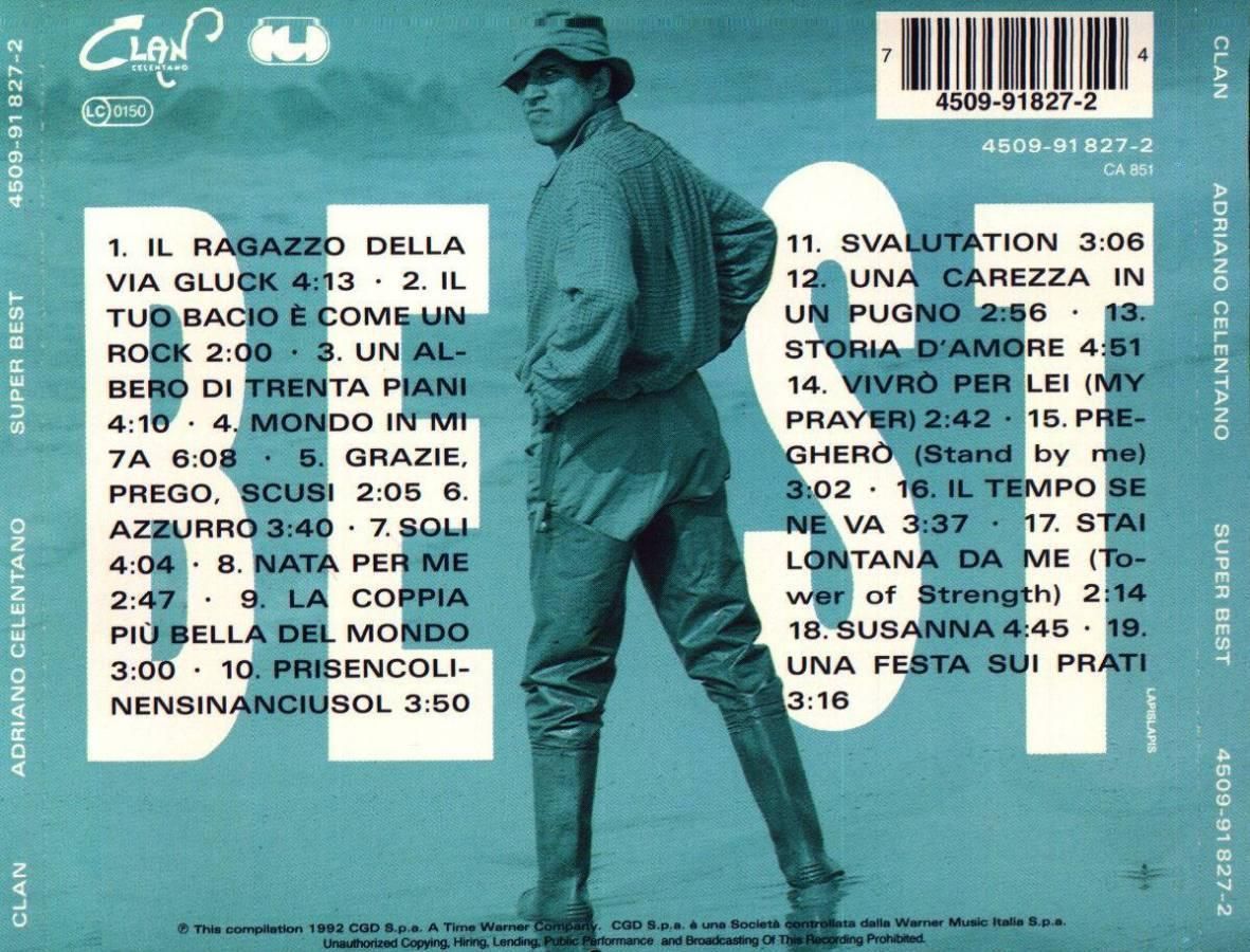 Adriano Celentano Super Best Back  - Adriano Celentano - Super Best
