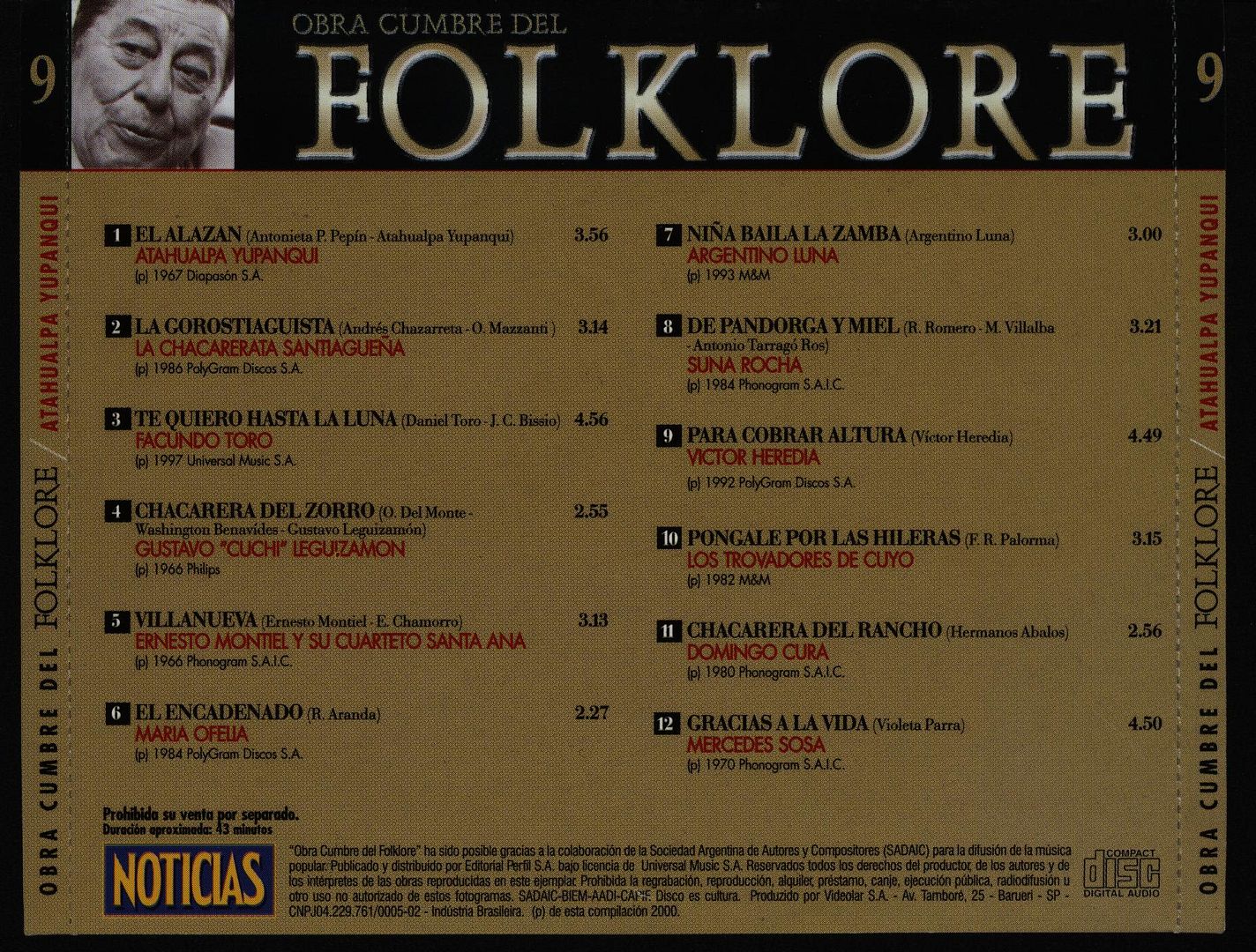 Back 1 - Obras Cumbres Del Folklore Argentino Vol.9