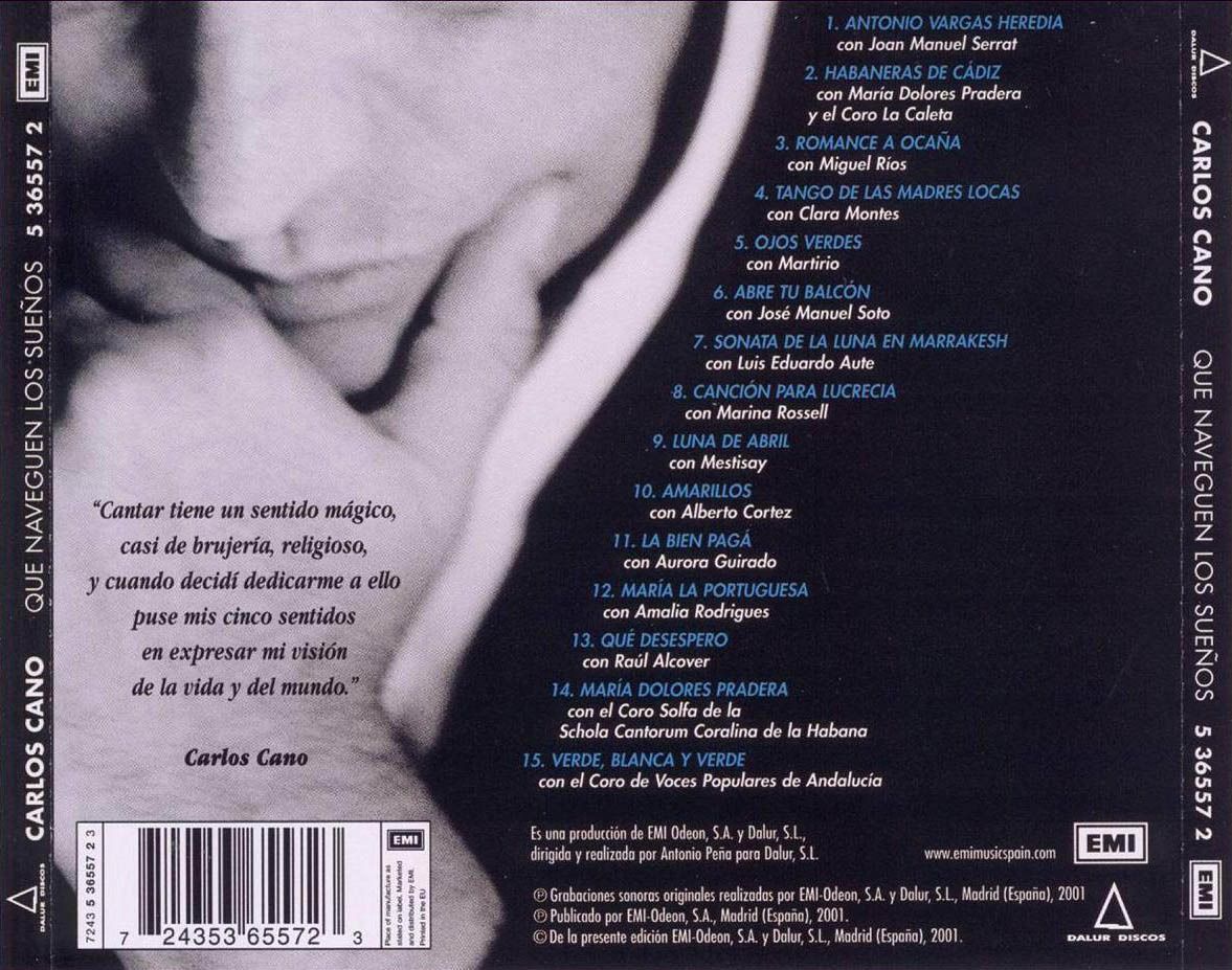 Carlos Cano Que Naveguen Los Suenos Trasera - Carlos Cano - Que naveguen los sueños (2001)