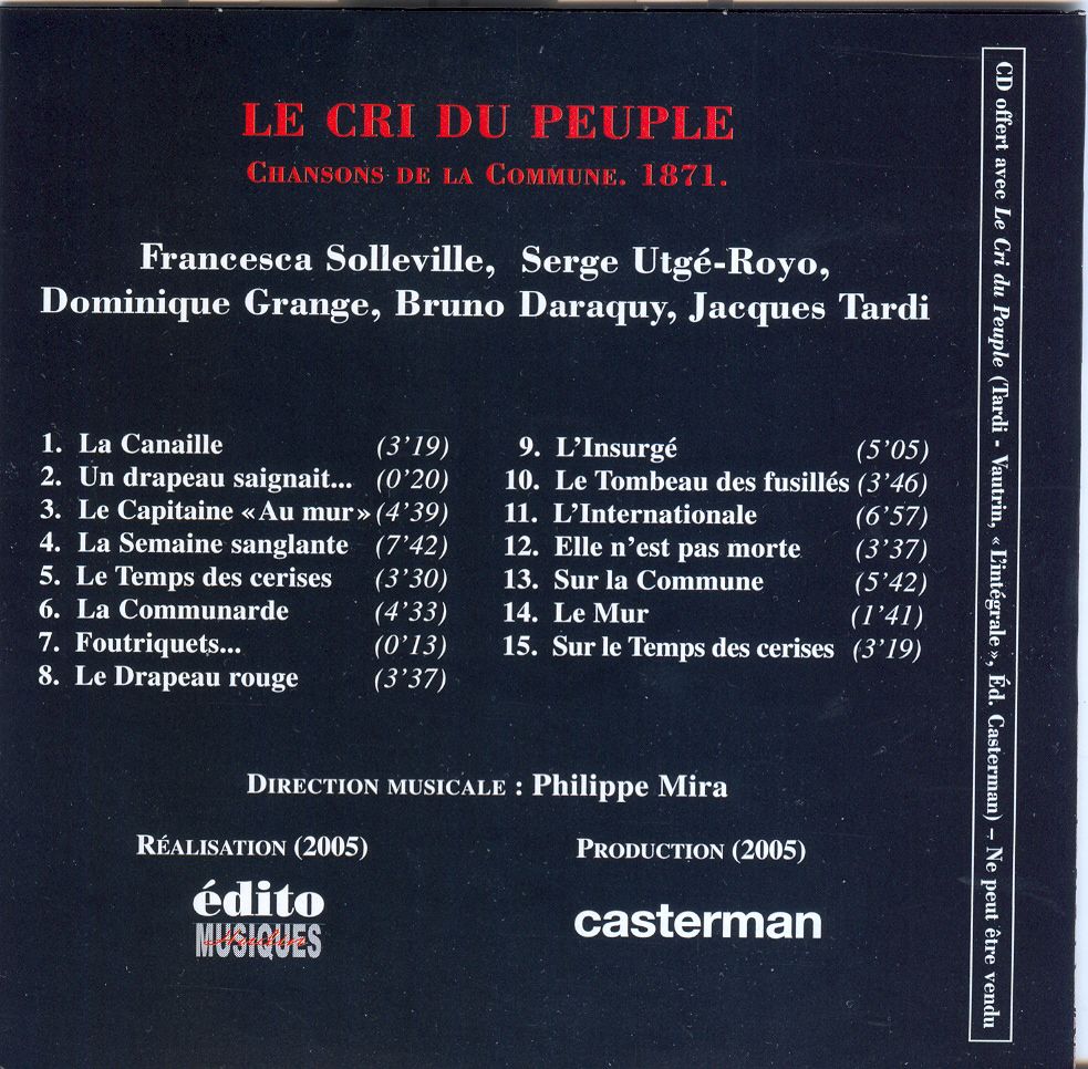 ndice 26 - Le cri du peuple - Chansons de la Commune 1871 (2005)