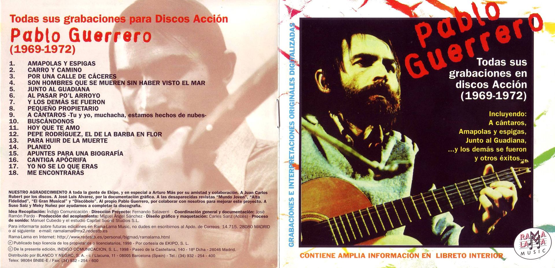 todas cuadernillo2001 - Pablo Guerrero - Todas sus grabaciones para discos Accion (1969-1972)