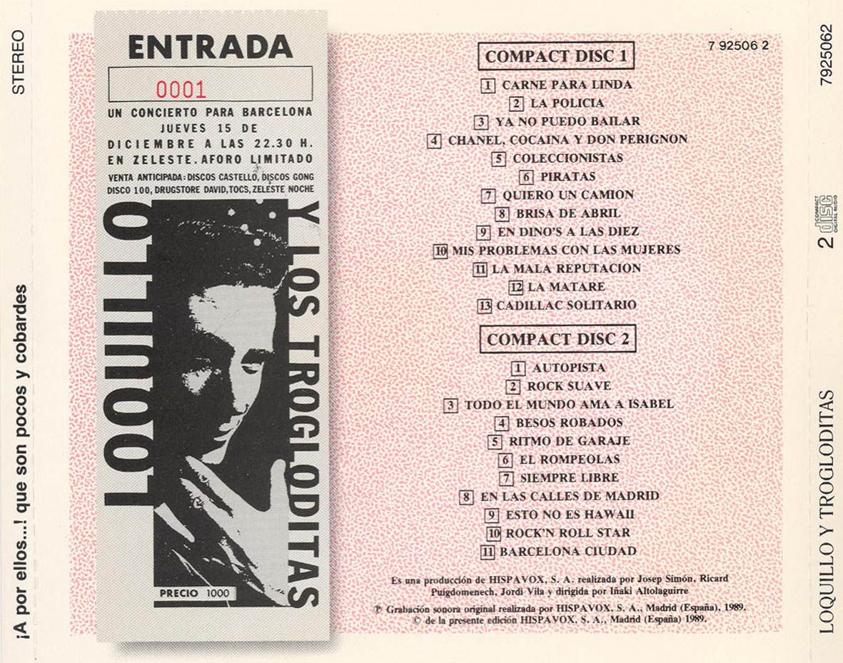 Loquillo Y Trogloditas A Por Ellos Que Son Pocos Y Cobardes Trasera - Loquillo Y Trogloditas - A Por Ellos Que Son Pocos Y Cobardes (Dvd)