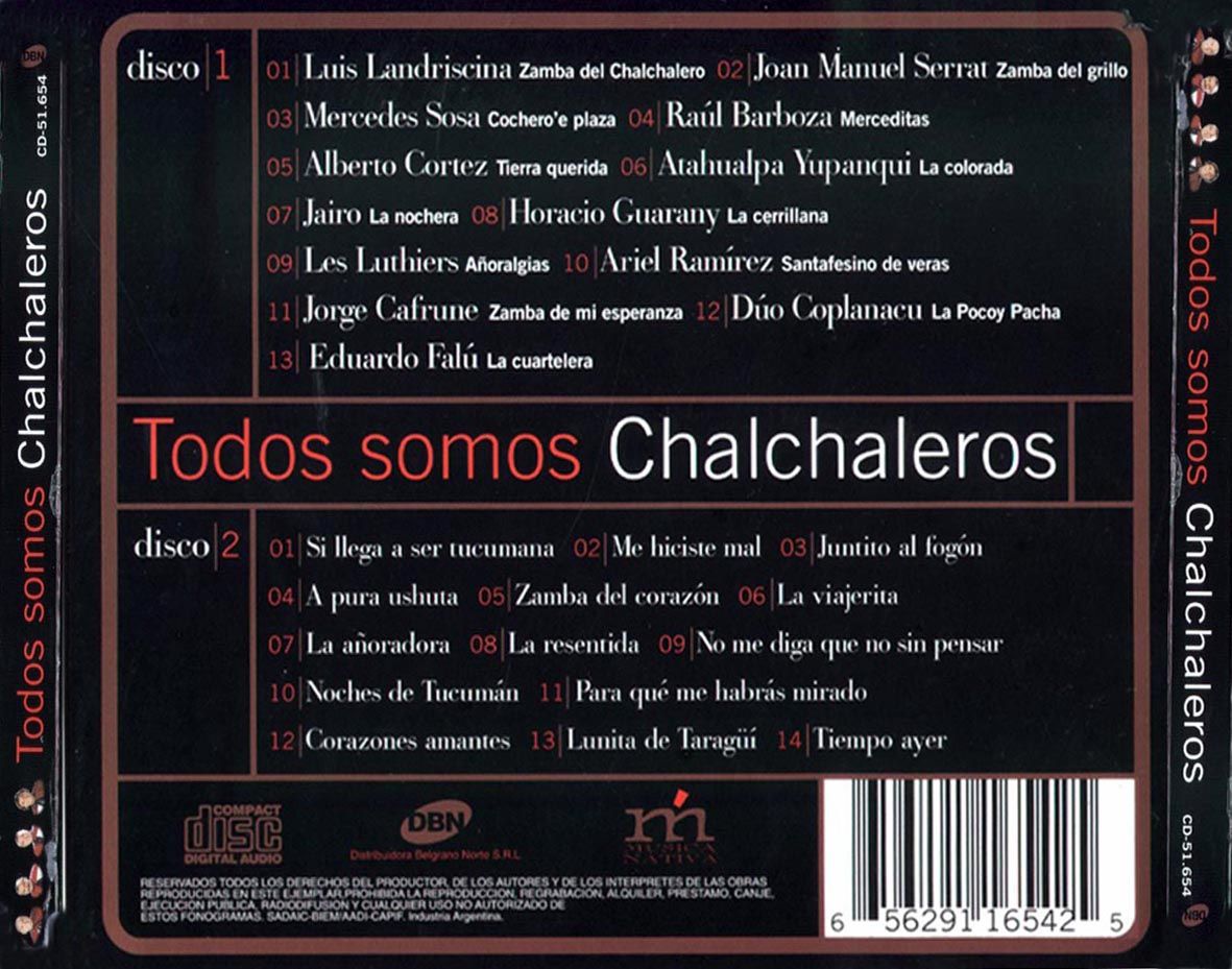 Los20Chalchaleros20 20Todos20somos20Chalchaleros trasera - Todos somos Chalchaleros (2 CDS)