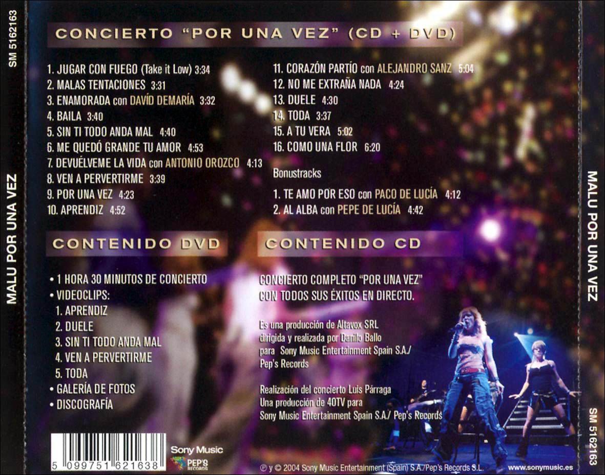 Malu Por Una Vez Trasera - Malu - Por Una Vez FLAC 2004