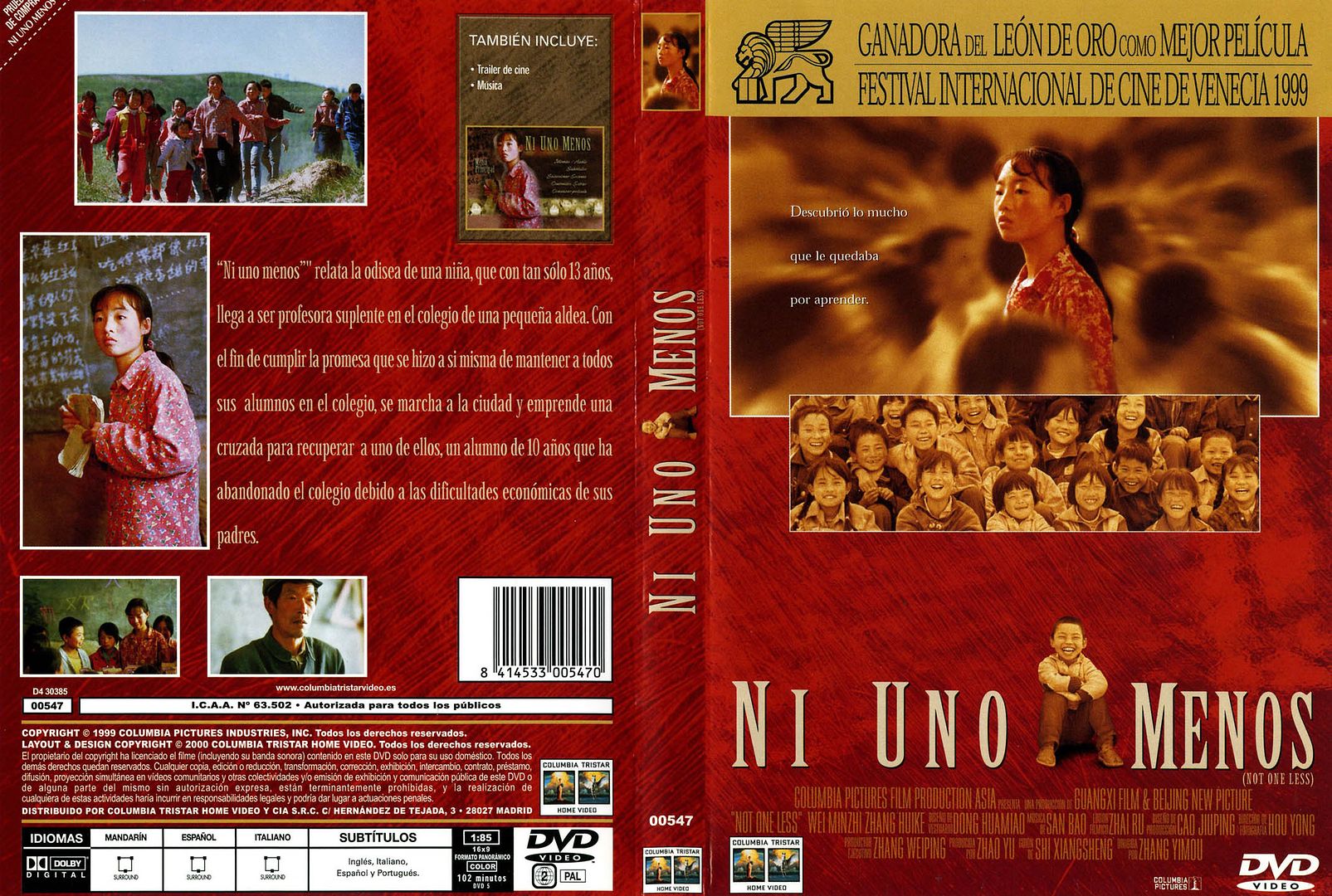 Ni Uno Menos Caratula - Ni uno menos Dvdrip Español (1999) Drama