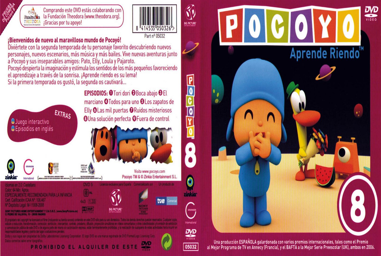 Pocoyo Volumen 8 Caratula - Pocoyo DVD 8 (Dvd full) Español e Ingles