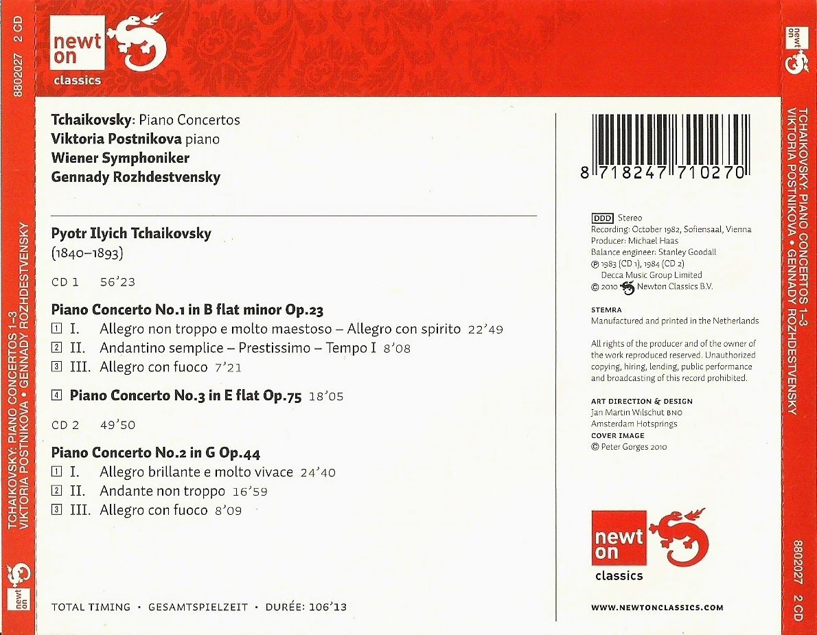 Tchaikovsky Conciertos2Bpara2BPiano2BContraportada - Tchaikovsky. Conciertos para Piano. Rozhdestvensky - Orquesta Sinfónica de Viena (1982)