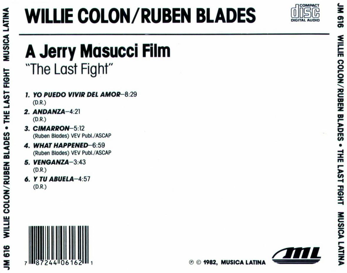 Willie Colon y Ruben Blades The Last Fight Trasera - Rubén Blades - The Last Fight 1982
