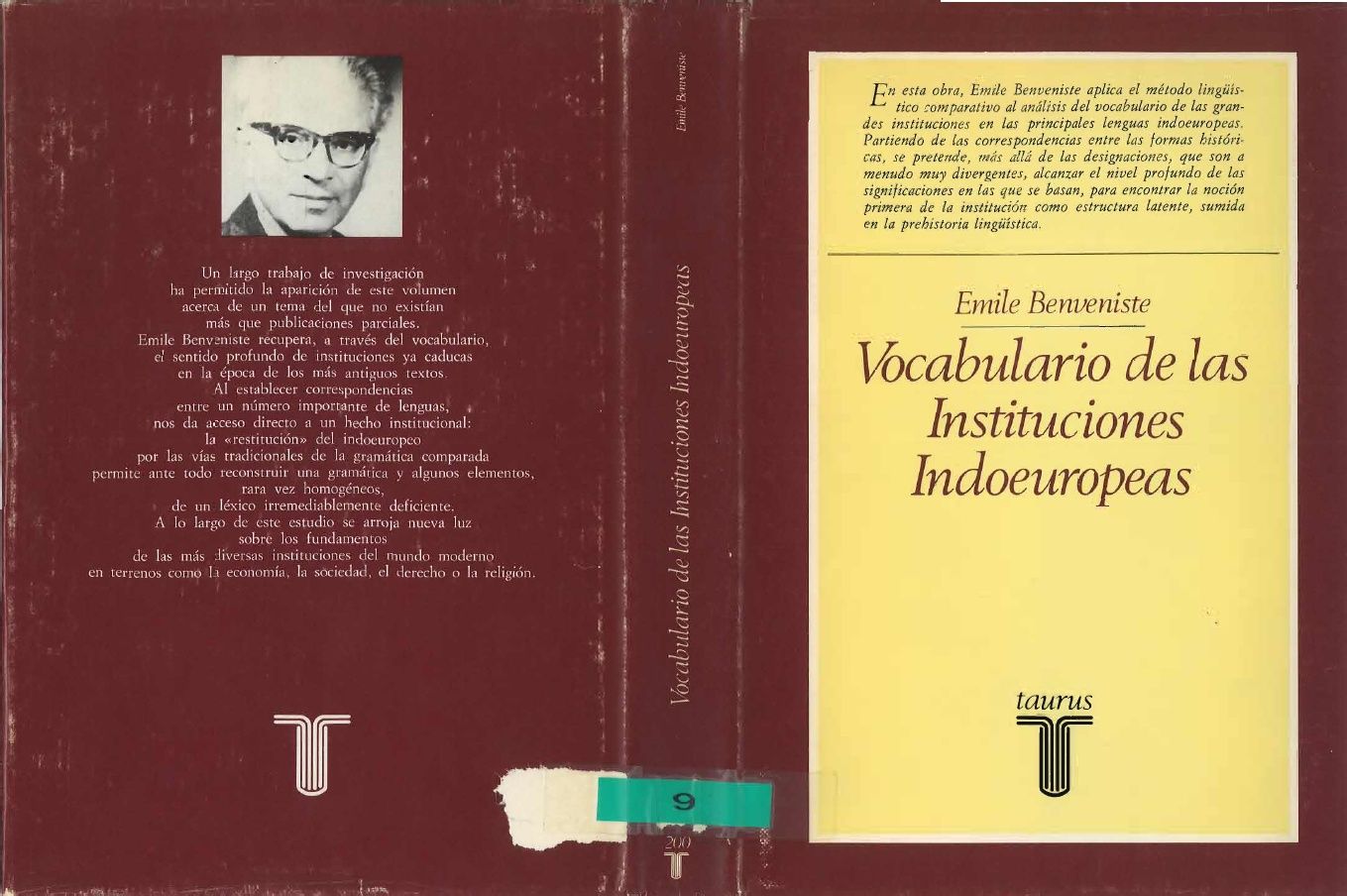 1 1197 - Vocabulario de las Instituciones Indoeuropeas - Emile Benveniste