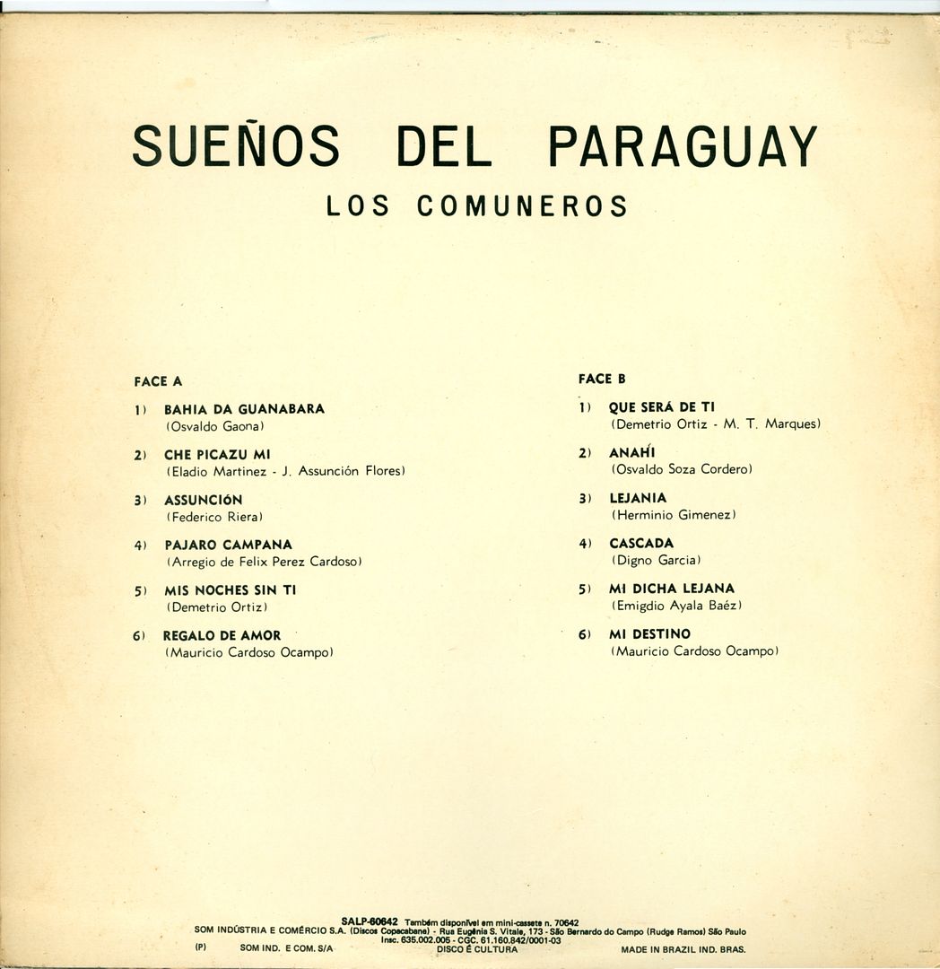 Comuneros20Suenos20Del20Paraguay20Back - Los Comuneros - Sueños Del Paraguay