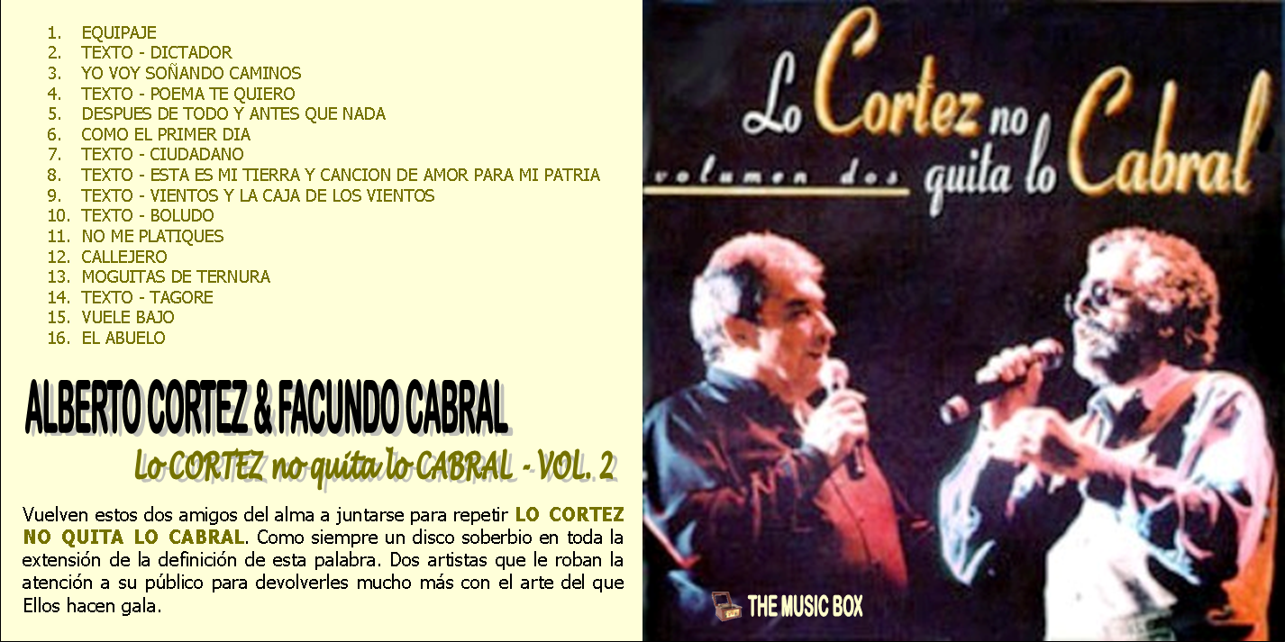 DANIMORONCAMBIOSENTIDO 5 - Facundo Cabral y Alberto Cortez - Los Cortez No Quita Lo Cabral Vol. 2 (1995) (MP3)