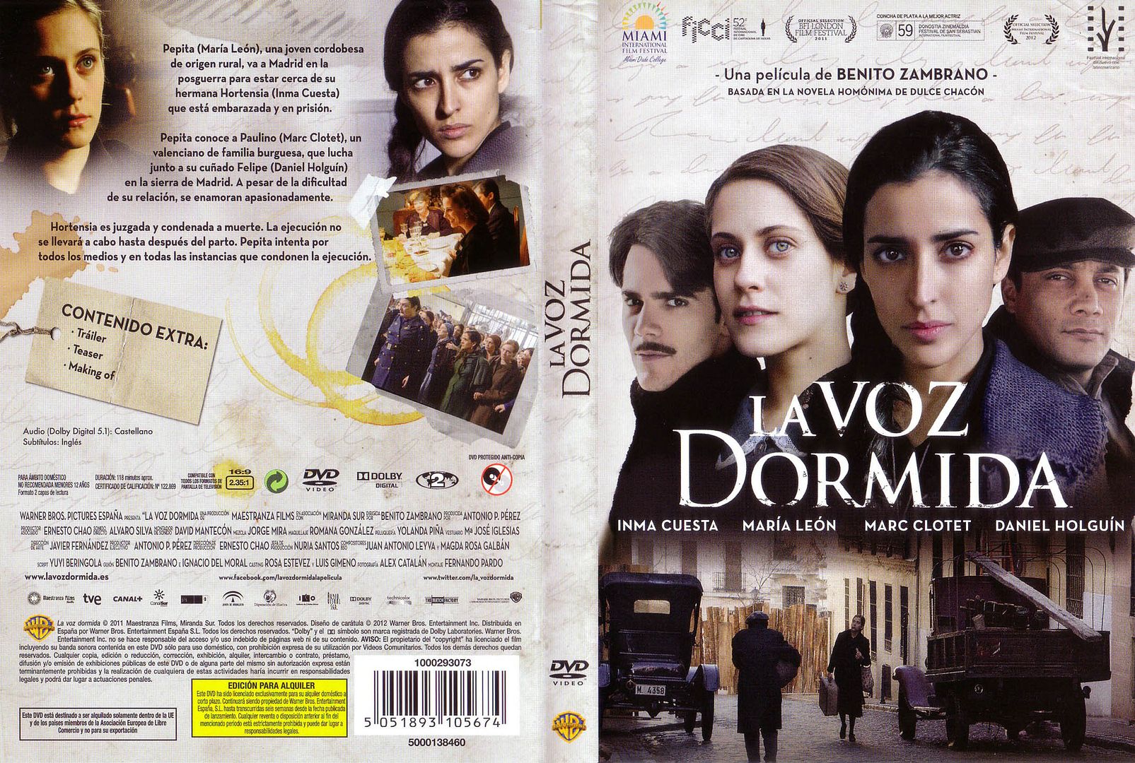 La Voz Dormida Caratula - La voz dormida Dvdrip Español (2011) (Drama Posguerra española)