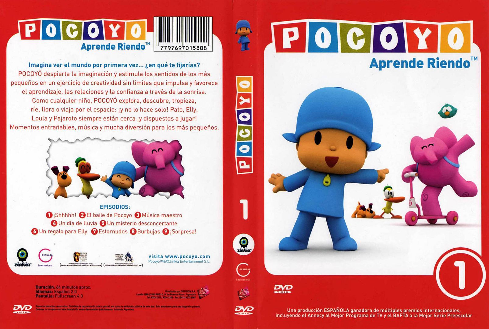Pocoyo Volumen 1 Caratula - Pocoyo DVD 1 (Dvd full) Español e Ingles
