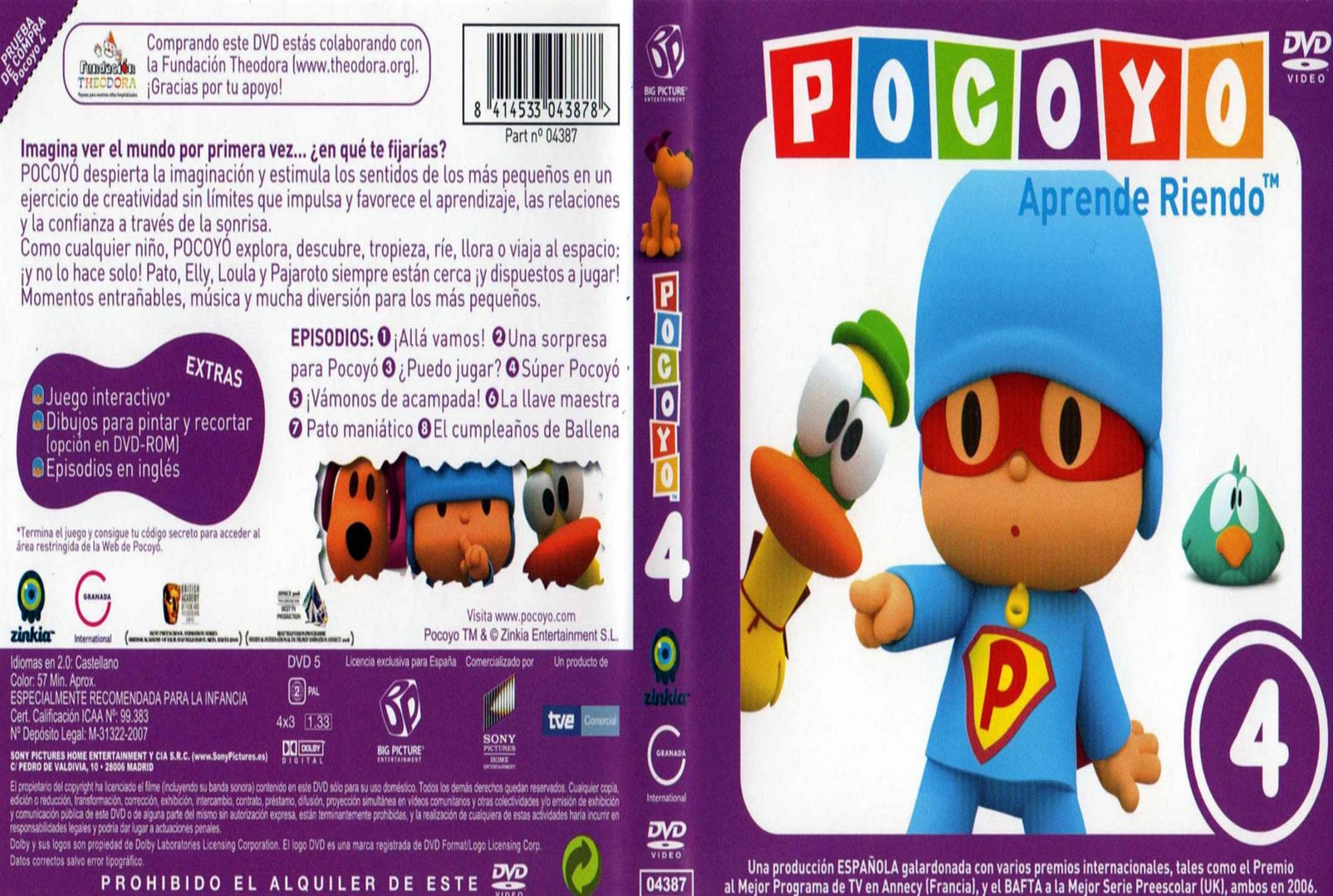 Pocoyo Volumen 4 Caratula - Pocoyo DVD 4 (Dvd full) Español e Ingles