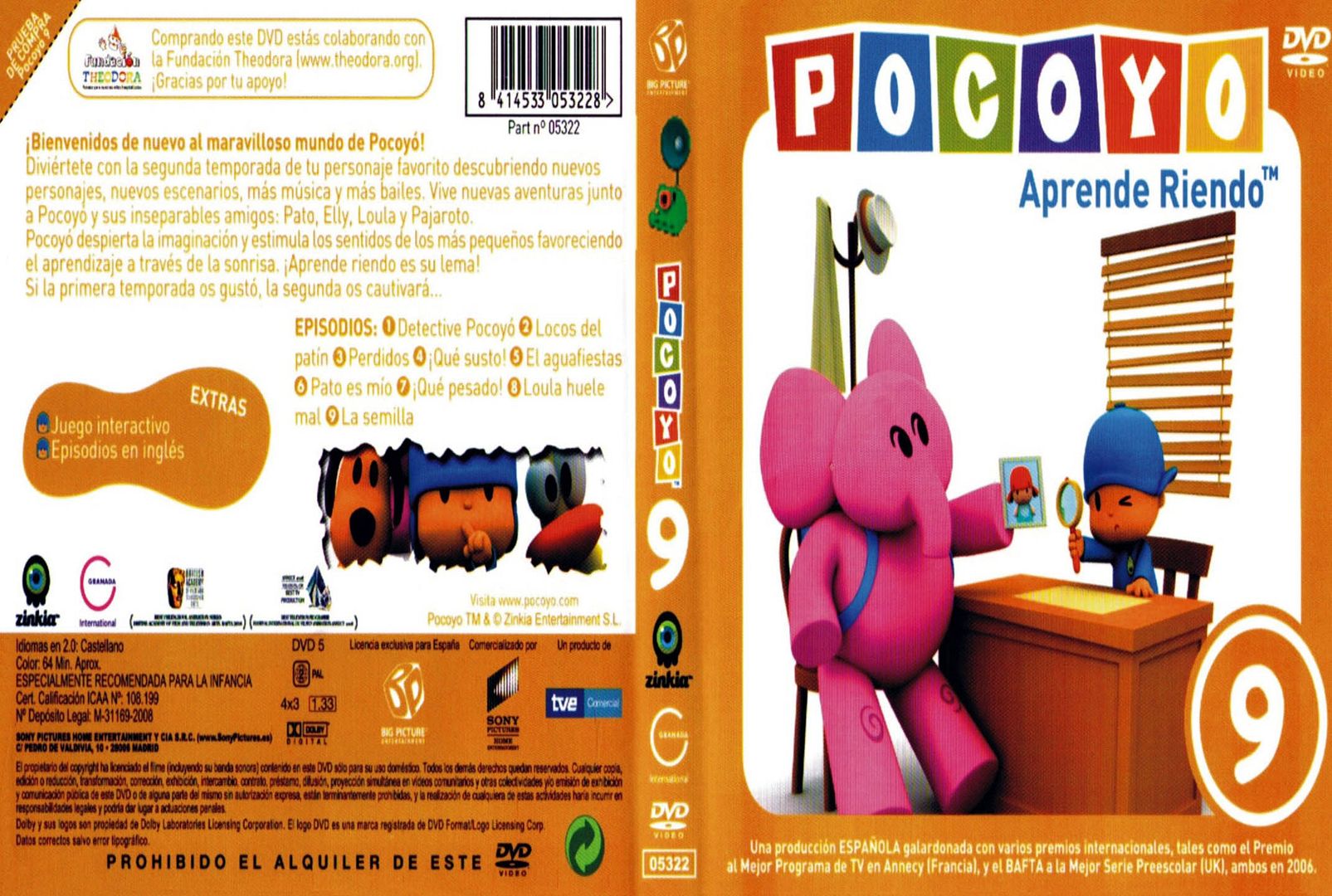 Pocoyo Volumen 9 Caratula - Pocoyo DVD 9 (Dvd full) Español e Ingles