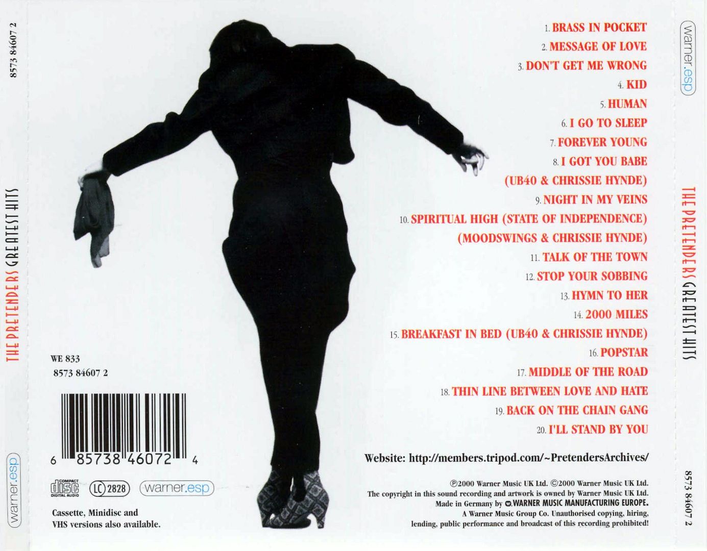 The Pretenders Greatest Hits Trasera - Pretenders - Greatest Hits (2001)