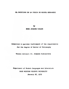 1976 el patetismo - El patetismo en la Poesia de Miguel Hernandez - Nora Jacquez Wieser
