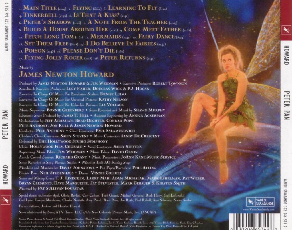 BSO Peter Pan  Trasera - BSO Peter Pan