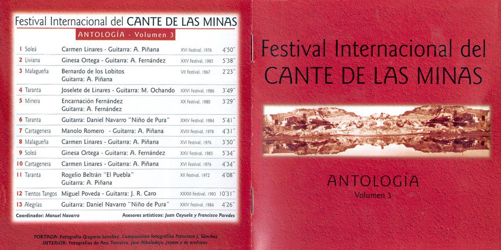 Caratulas 1 - FESTIVAL NACIONAL DEL CANTE DE LAS MINAS - Antología (Vol.3)