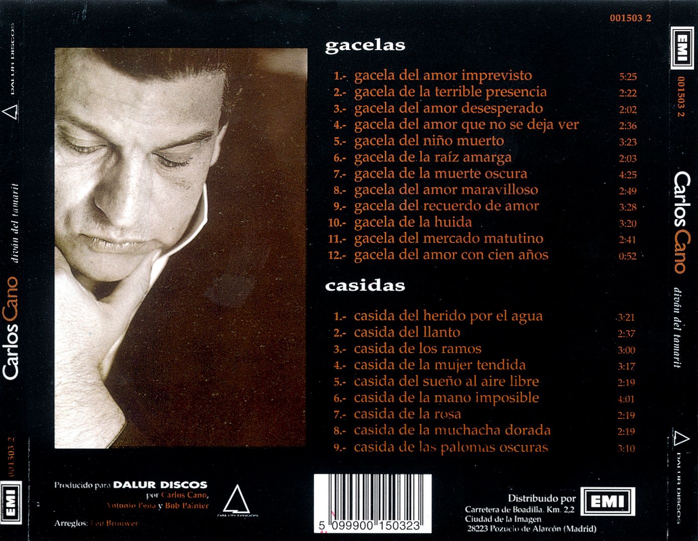 CarlosCano EldivndelTamaritTrasera - Carlos Cano - Divan del tamarit