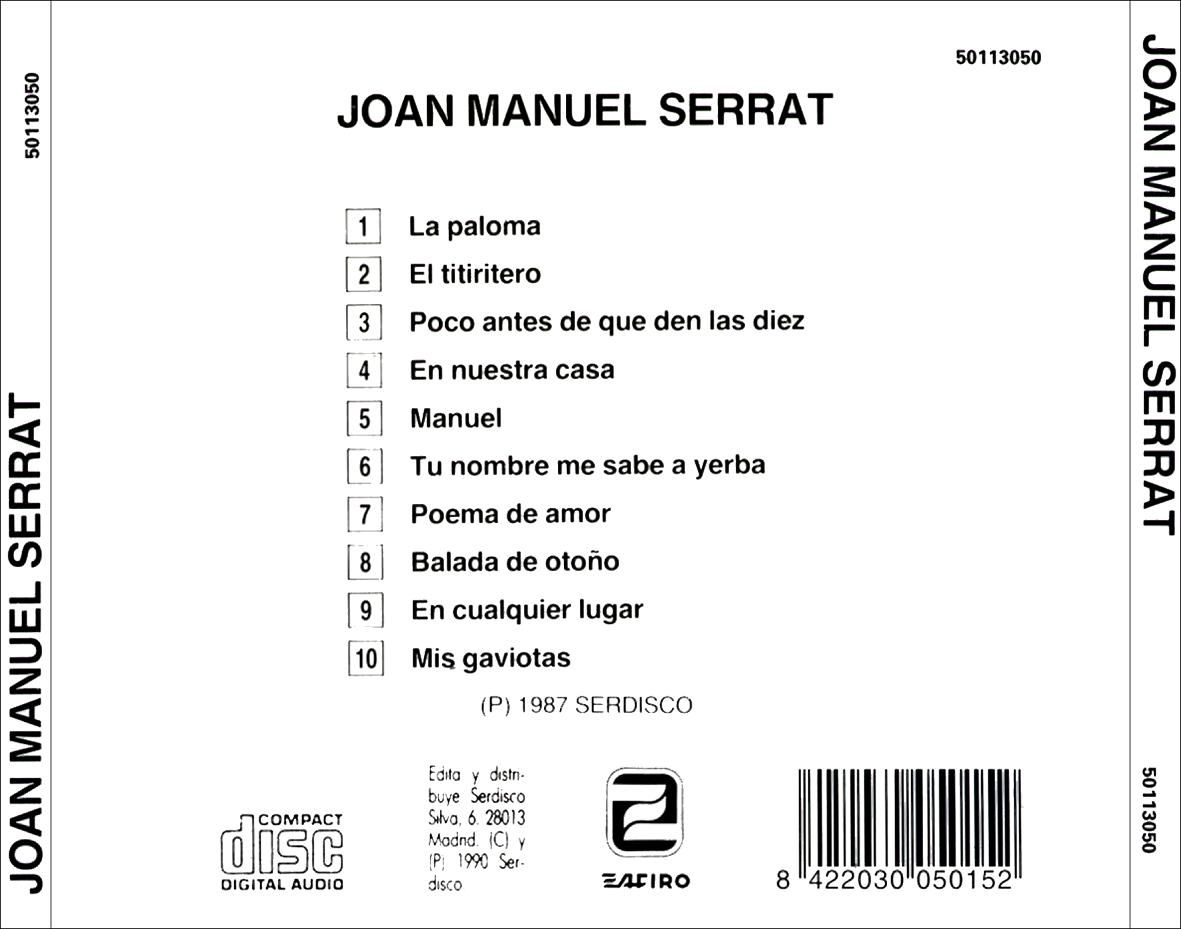 JoanManuelSerrat Lapaloma Trasera - Joan Manuel Serrat: Discografia