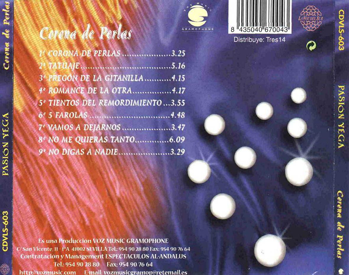 Pasion Vega Corona De Perlas Trasera - Pasion Vega: Discografia 1996-2006 (10 Cd´s)
