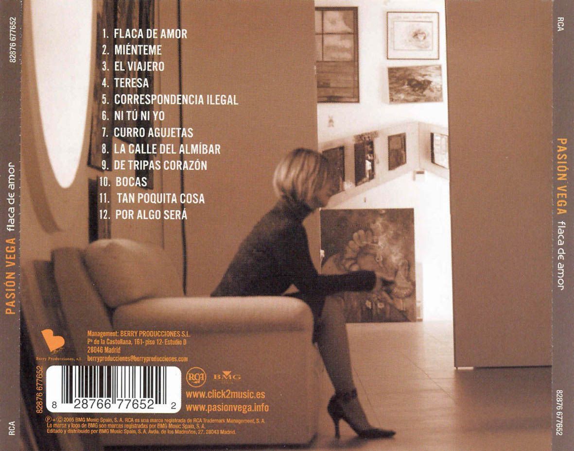 Pasion Vega Flaca De Amor Trasera - Pasion Vega: Discografia 1996-2006 (10 Cd´s)