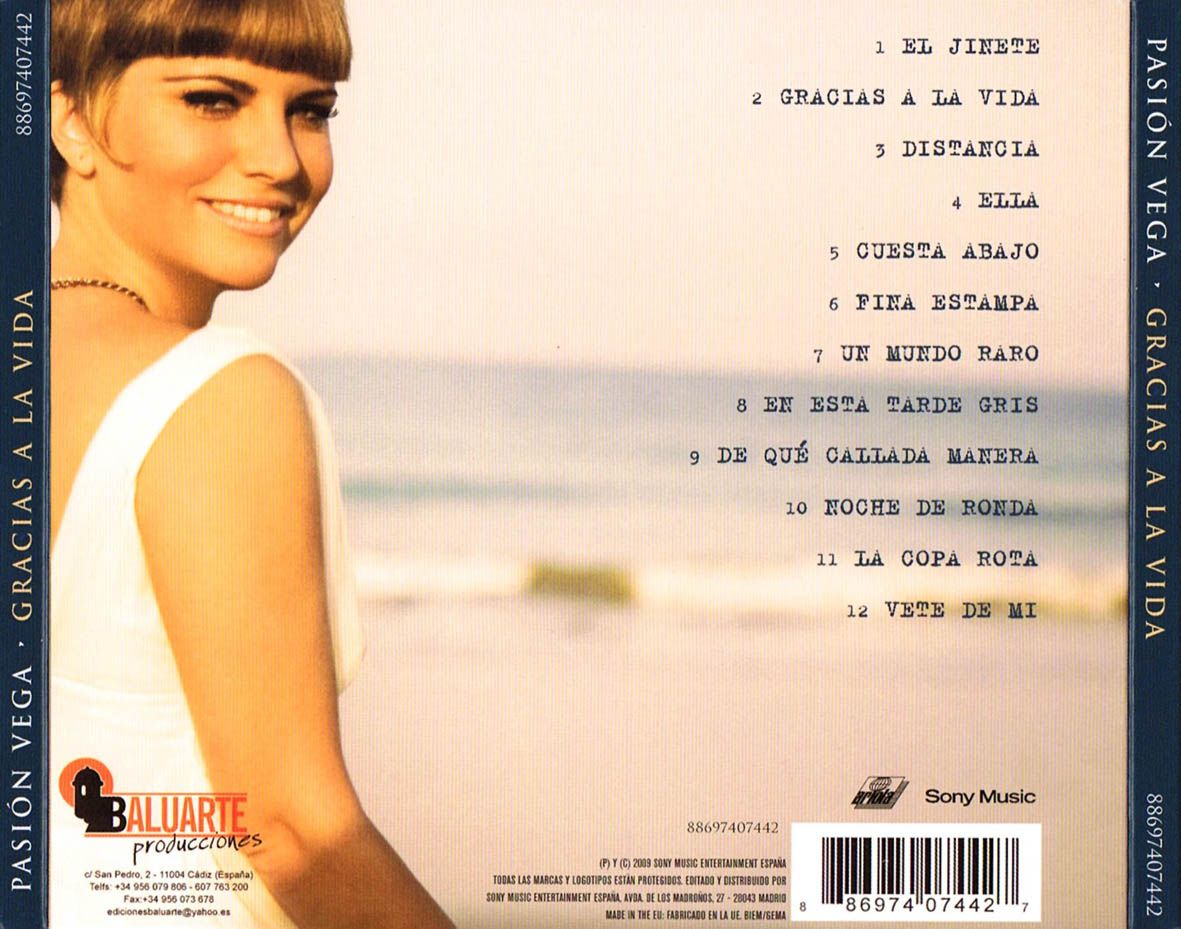 Pasion Vega Gracias A La Vida Trasera - Pasion Vega - Gracias A La Vida