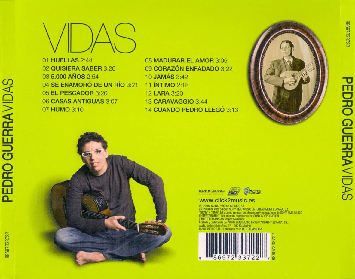 Pedro Guerra Vidas Trasera - Pedro Guerra - Vidas (2009)