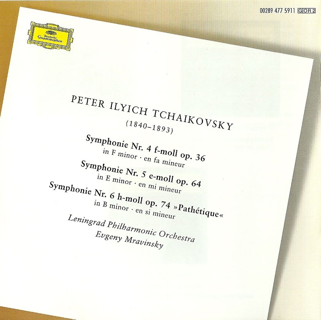 Tchaikovsky Sinfonas Mravinsky Contraportada - Tchaikovsky. Sinfonías nº 4, 5 y 6. - Mravinsky. Orquesta Filarmónica de Leningrado. 1960