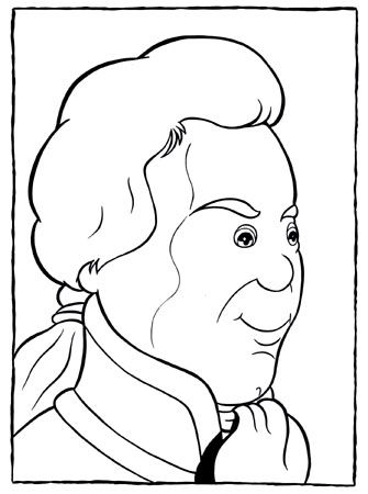 mozart para colorear - MÚSICOS Y COMPOSITORES Para colorear