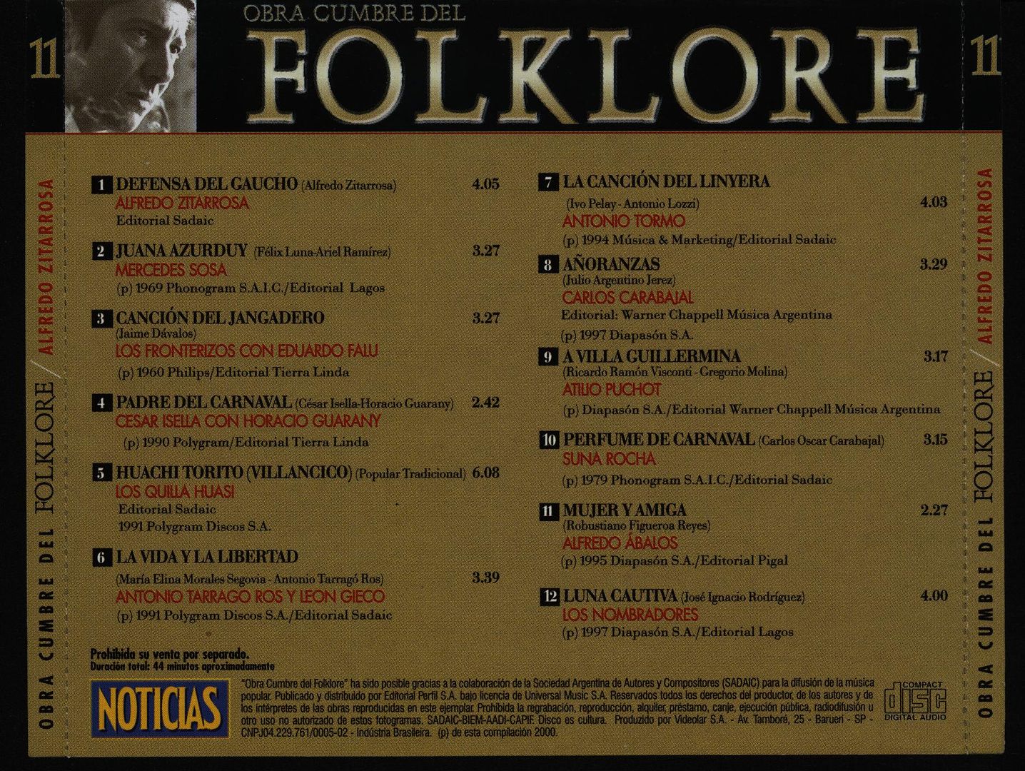 Back 7 - Obras Cumbres Del Folklore Argentino Vol.11