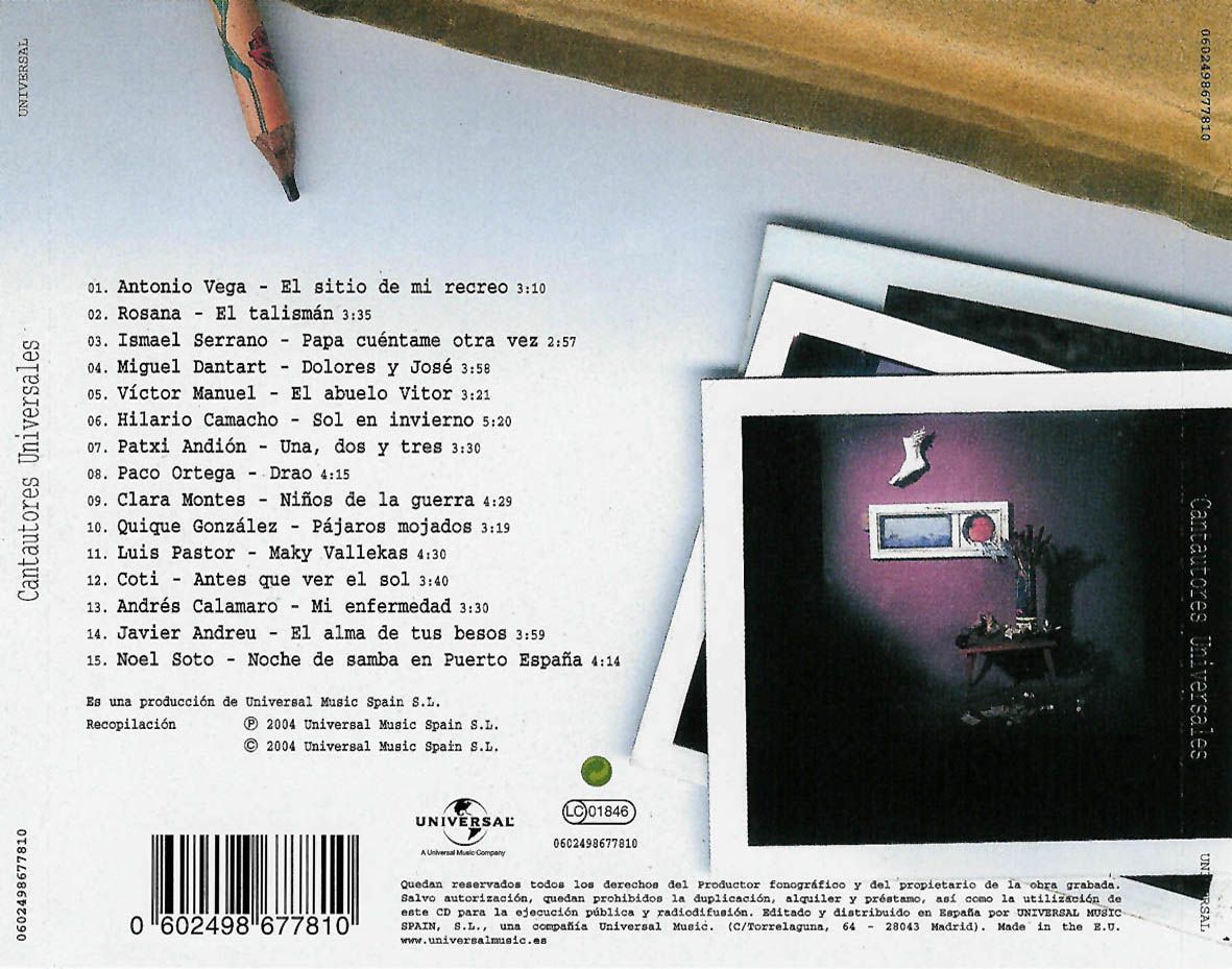 Cantautores Universales  Trasera 1 - Cantautores Universales (2004) MP3
