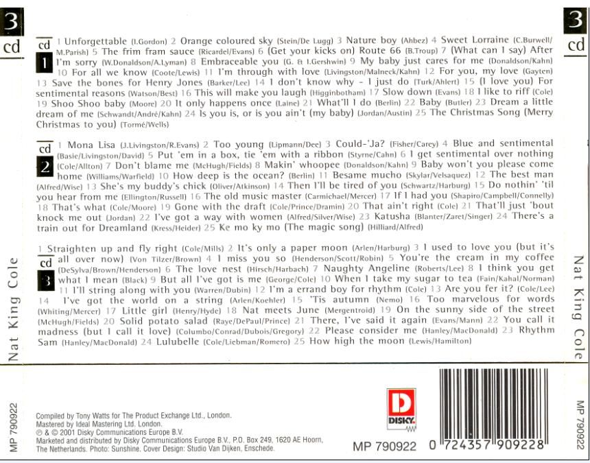 1 29 - Nat King Cole - Golden Greats (3CD) 2001 MP3