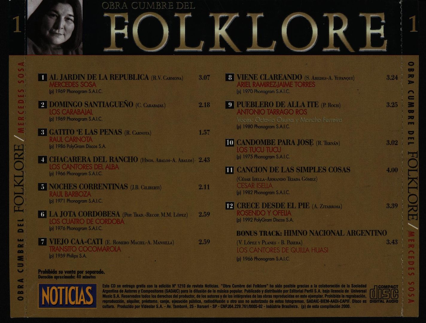 Back 7 - Obras Cumbres Del Folklore Argentino Vol.1 VA MP3