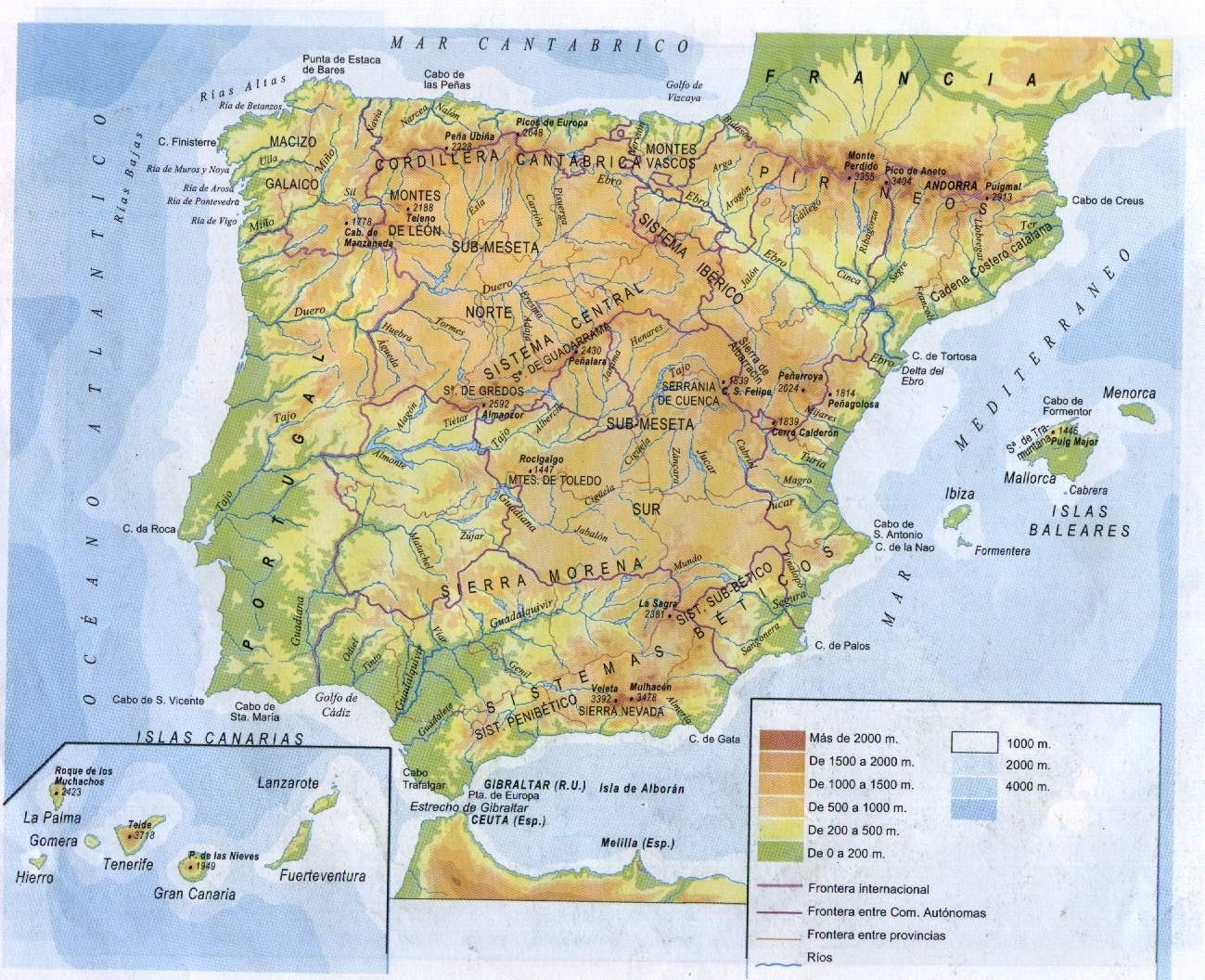 Mapa Fisico de Espana5B15D - Mover Montañas Tvrip Español