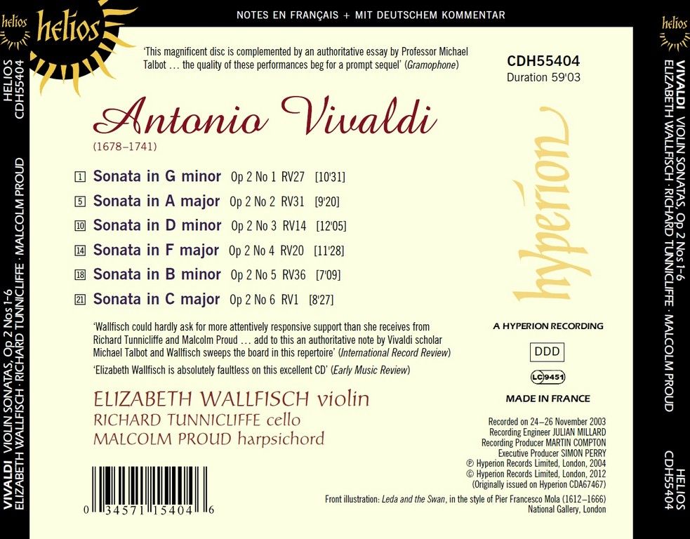 back - Vivaldi: Six Violin Sonatas Op 2