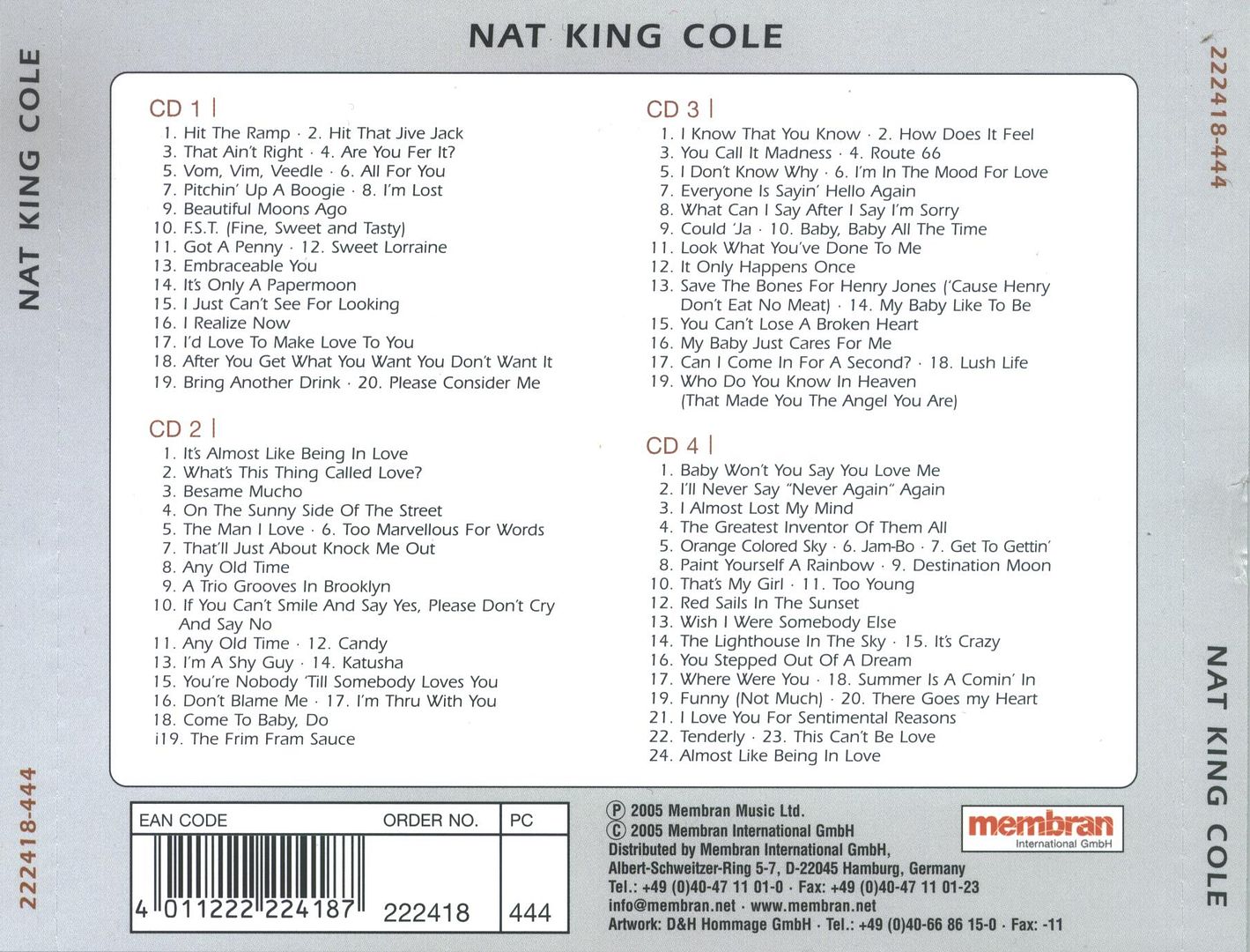 embraceable back - Nat King Cole - Embraceable You (Quadromania 4CDs) 2005 MP3